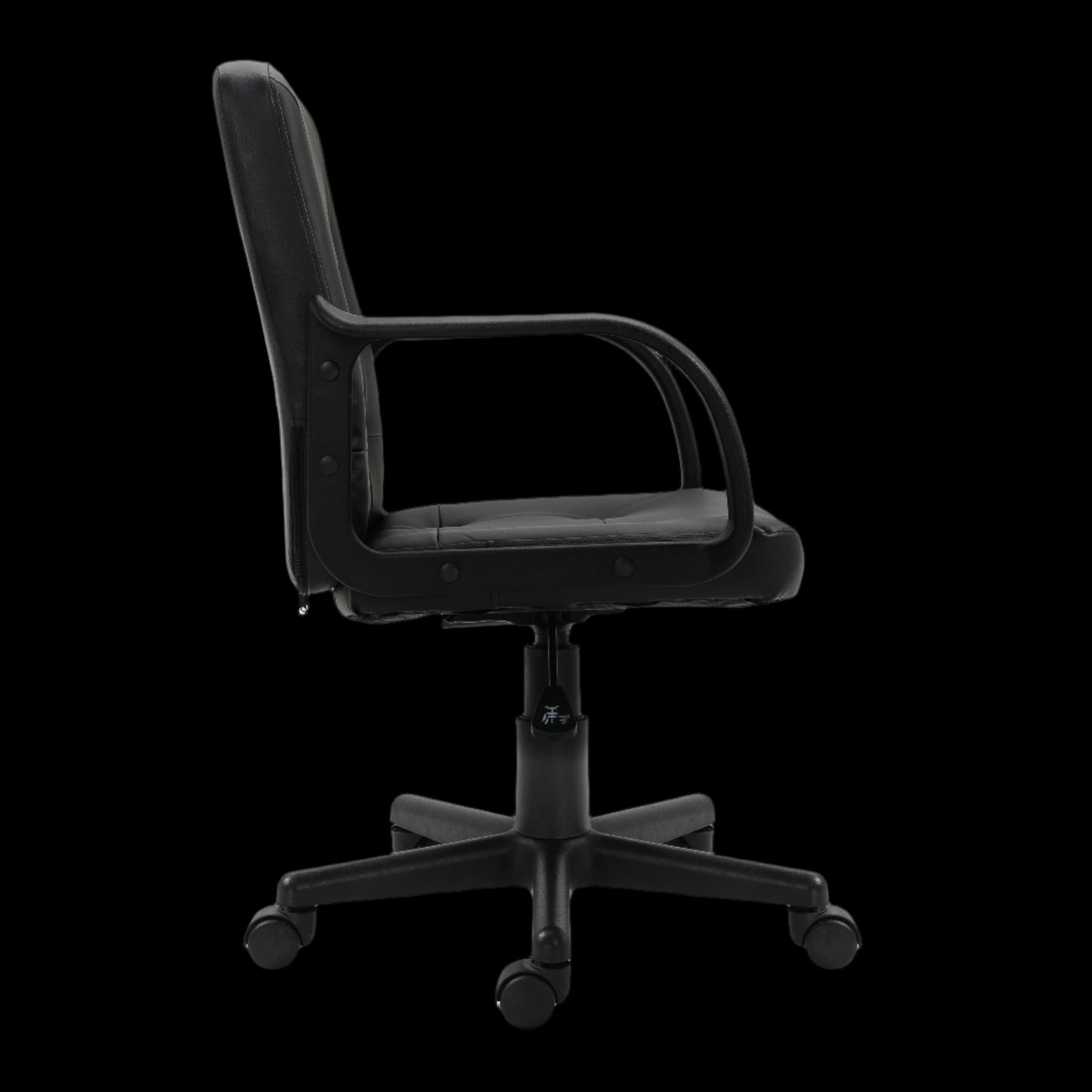 Black office chair on a black background