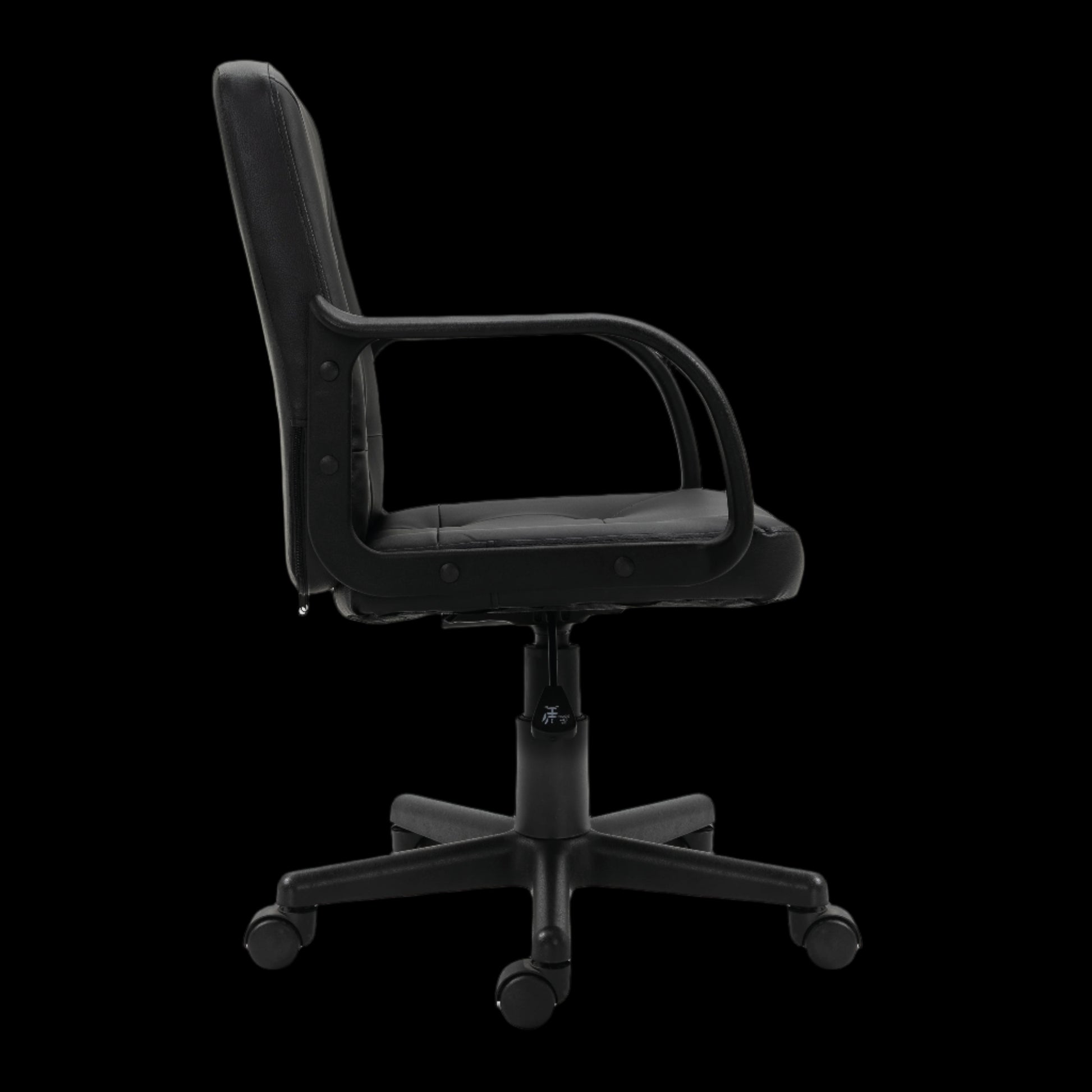 Black office chair on a black background