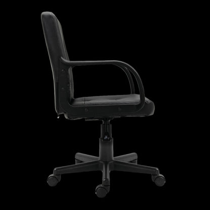 Black office chair on a black background