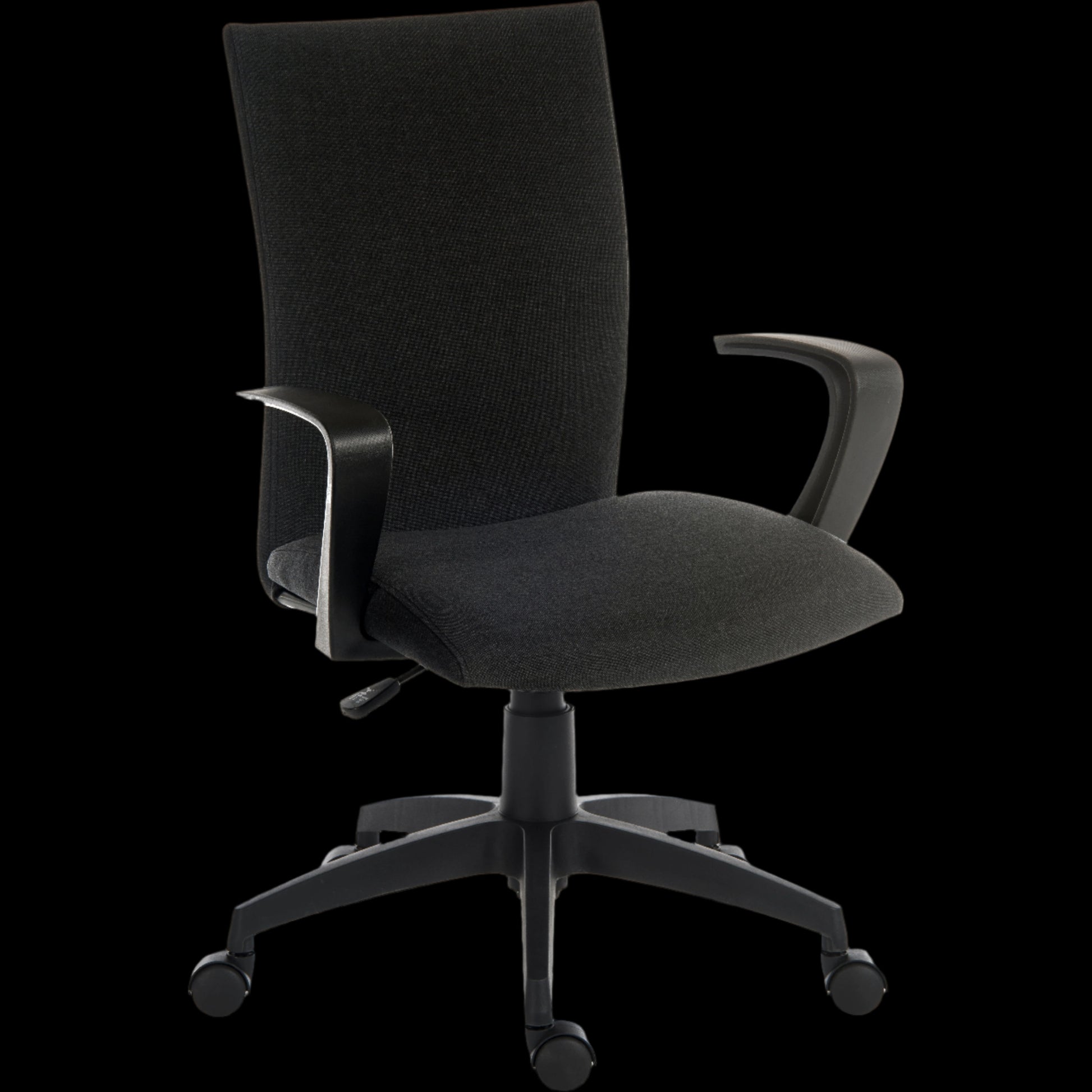 black office chair on a black background