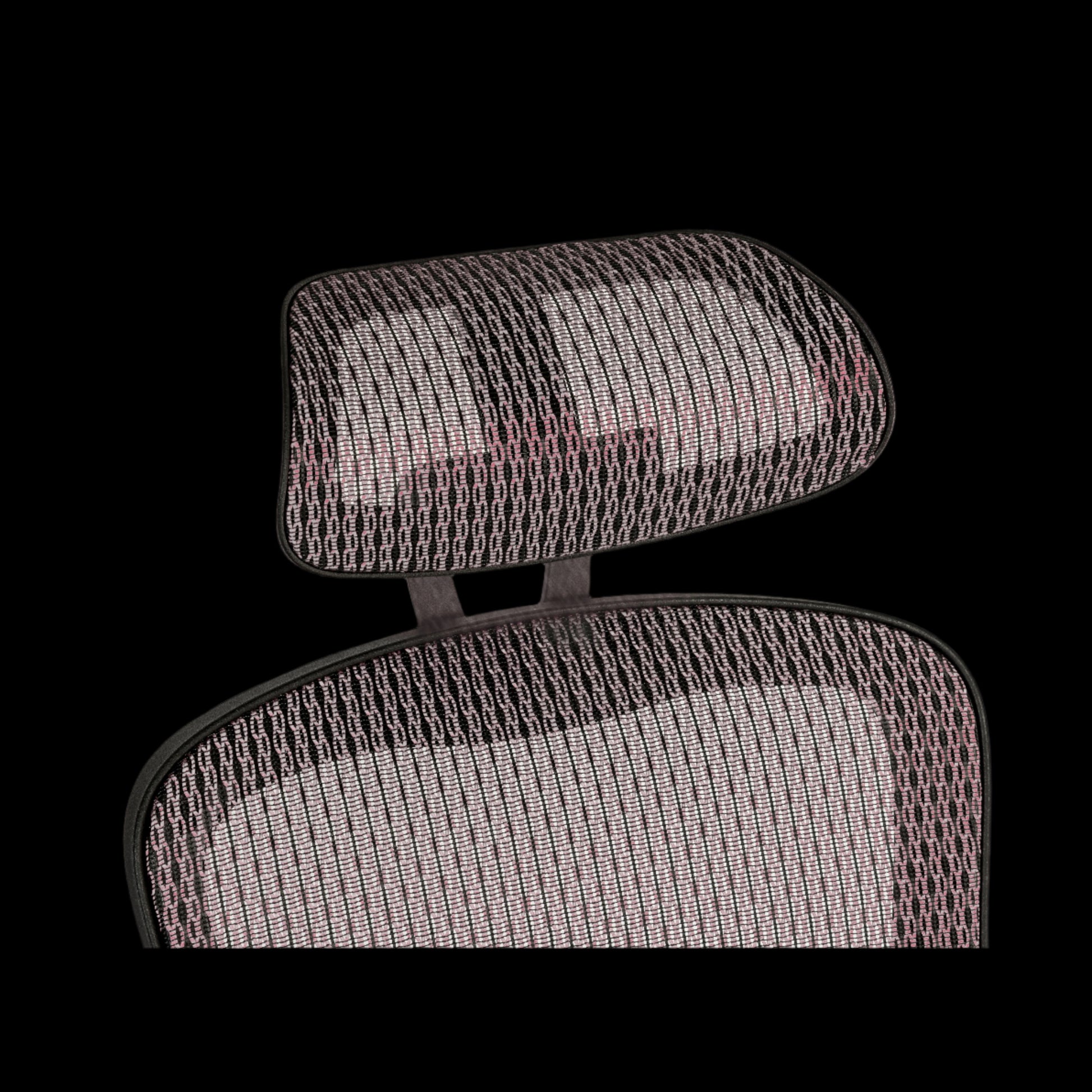 Mesh office chair with headrest on a black background