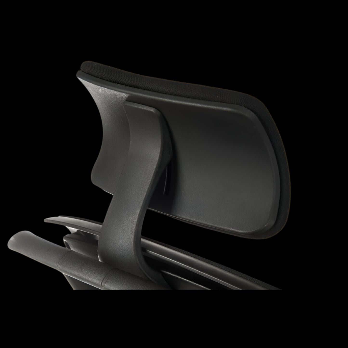 Black car side mirror on a black background