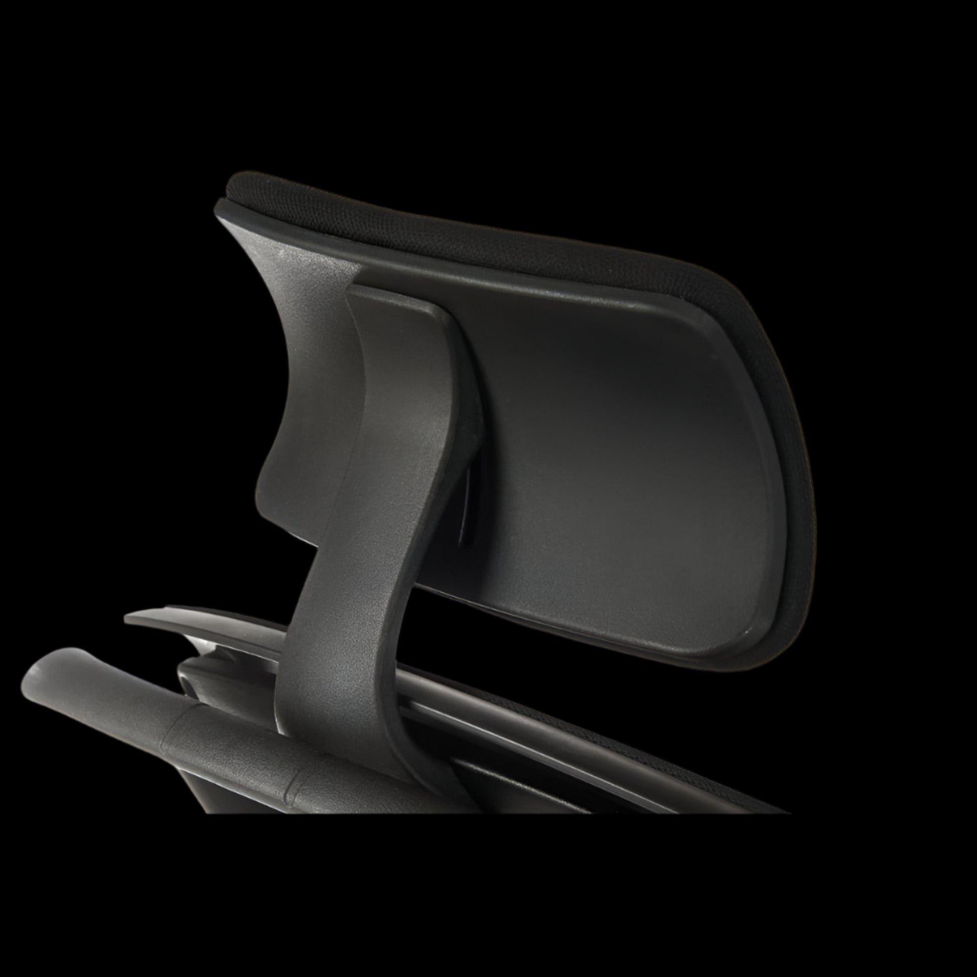 Black car side mirror on a black background