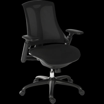 Black office chair on a black  background