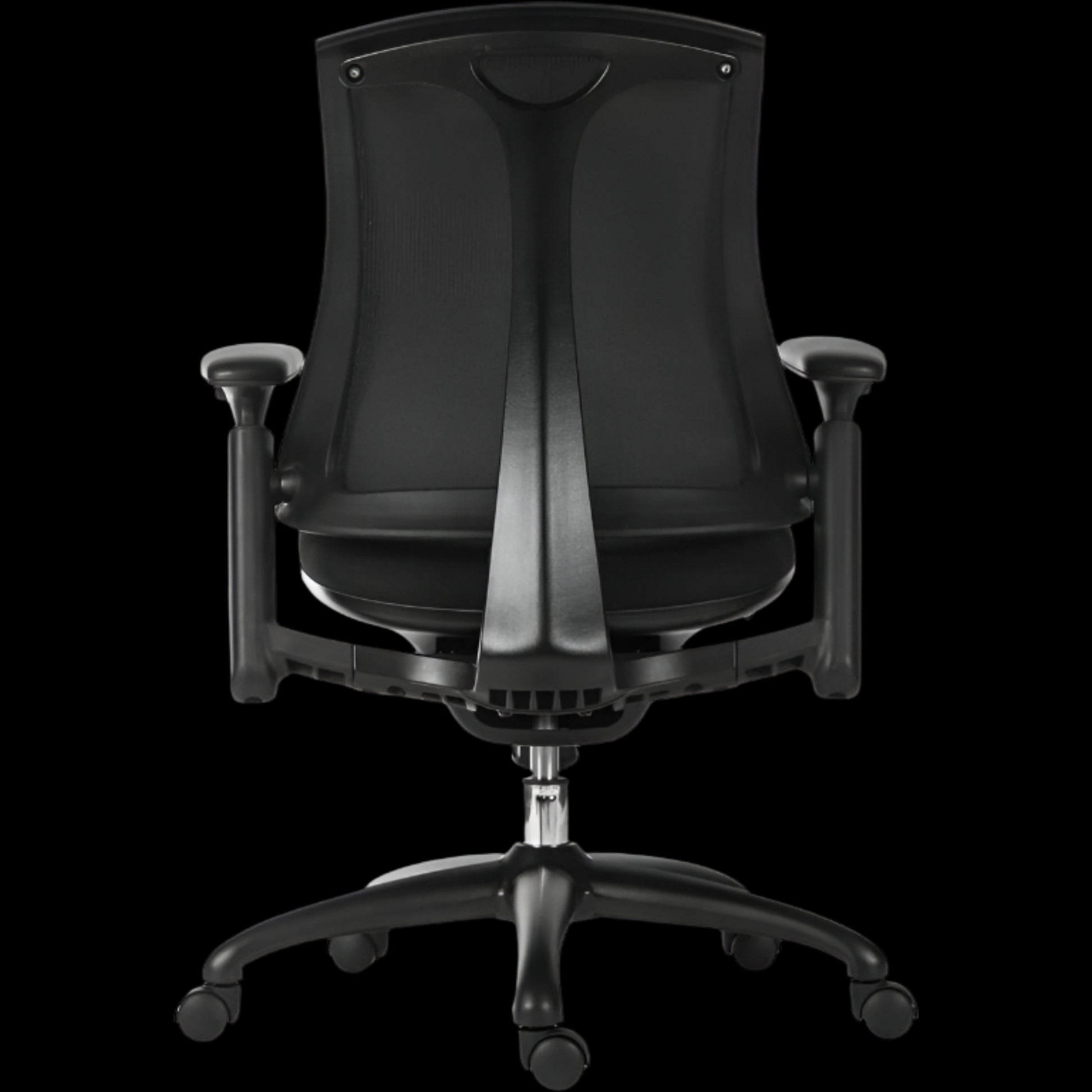 Black office chair on a black background