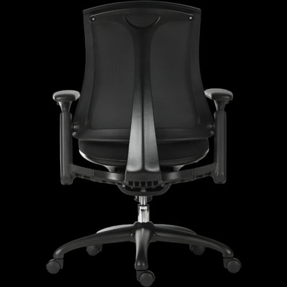 Black office chair on a black background