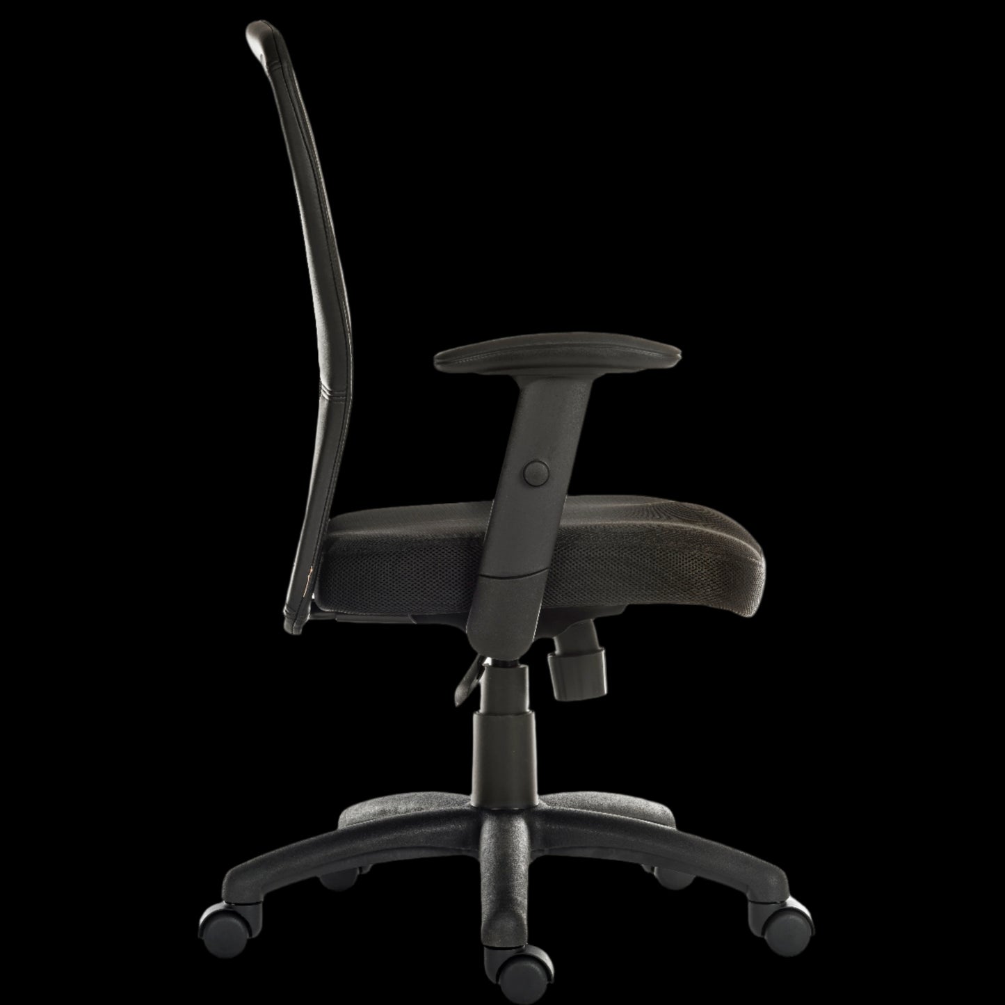 black office chair on a black background