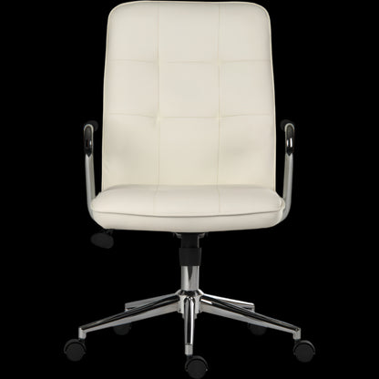 White office chair with a black background