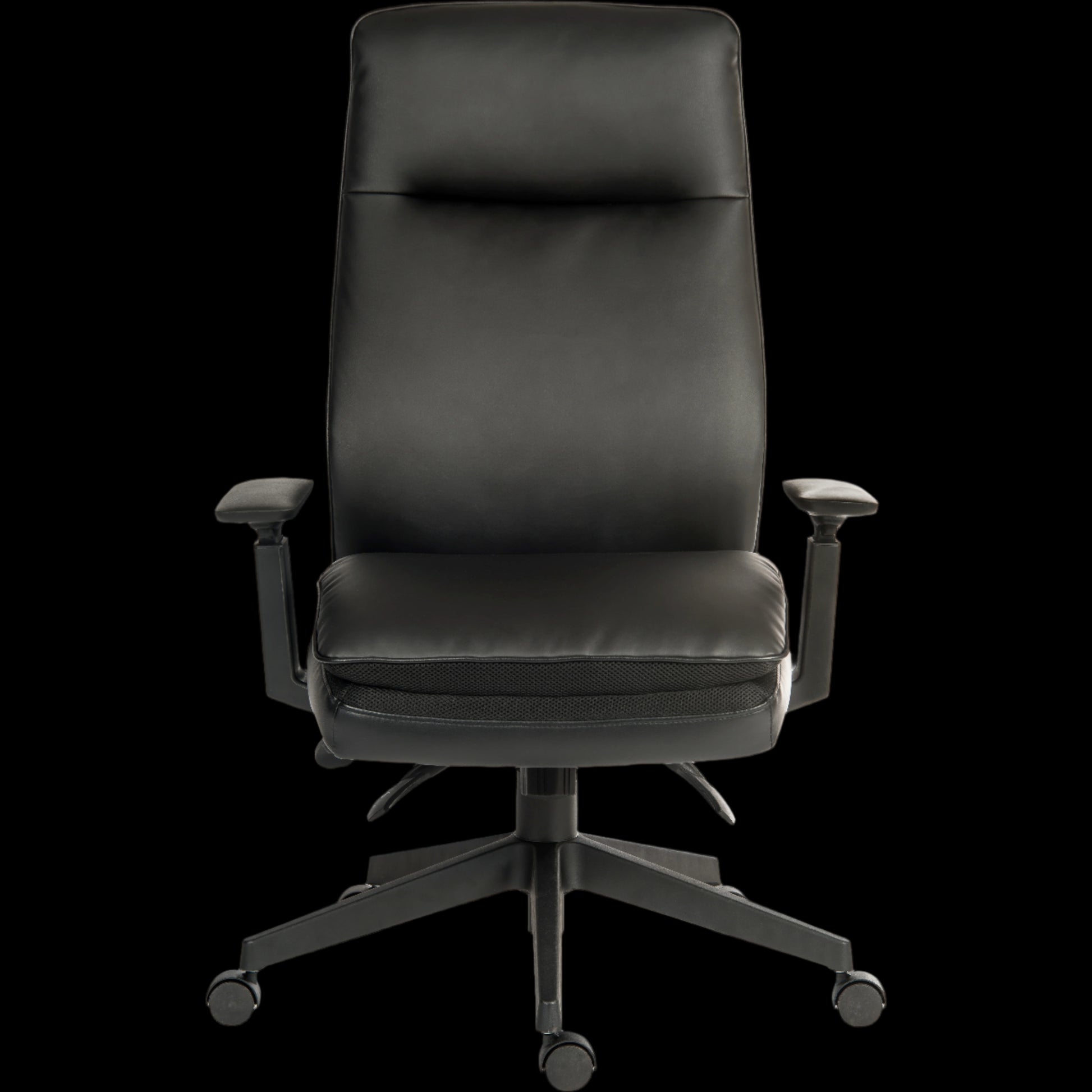 Black office chair on a black background