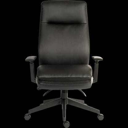 Black office chair on a black background