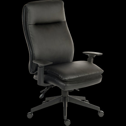 Black office chair on a black background