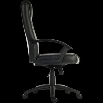 Black office chair on a black background