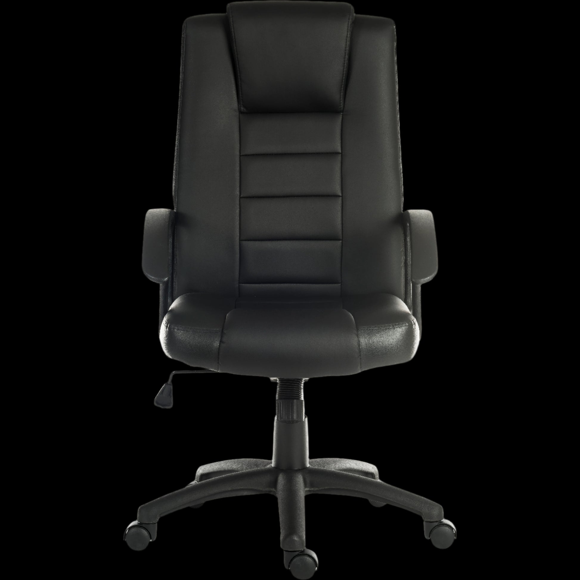 Black office chair on a black background