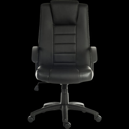 Black office chair on a black background