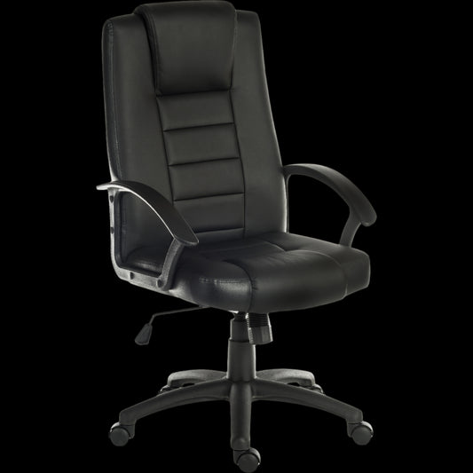 Black office chair on a black background