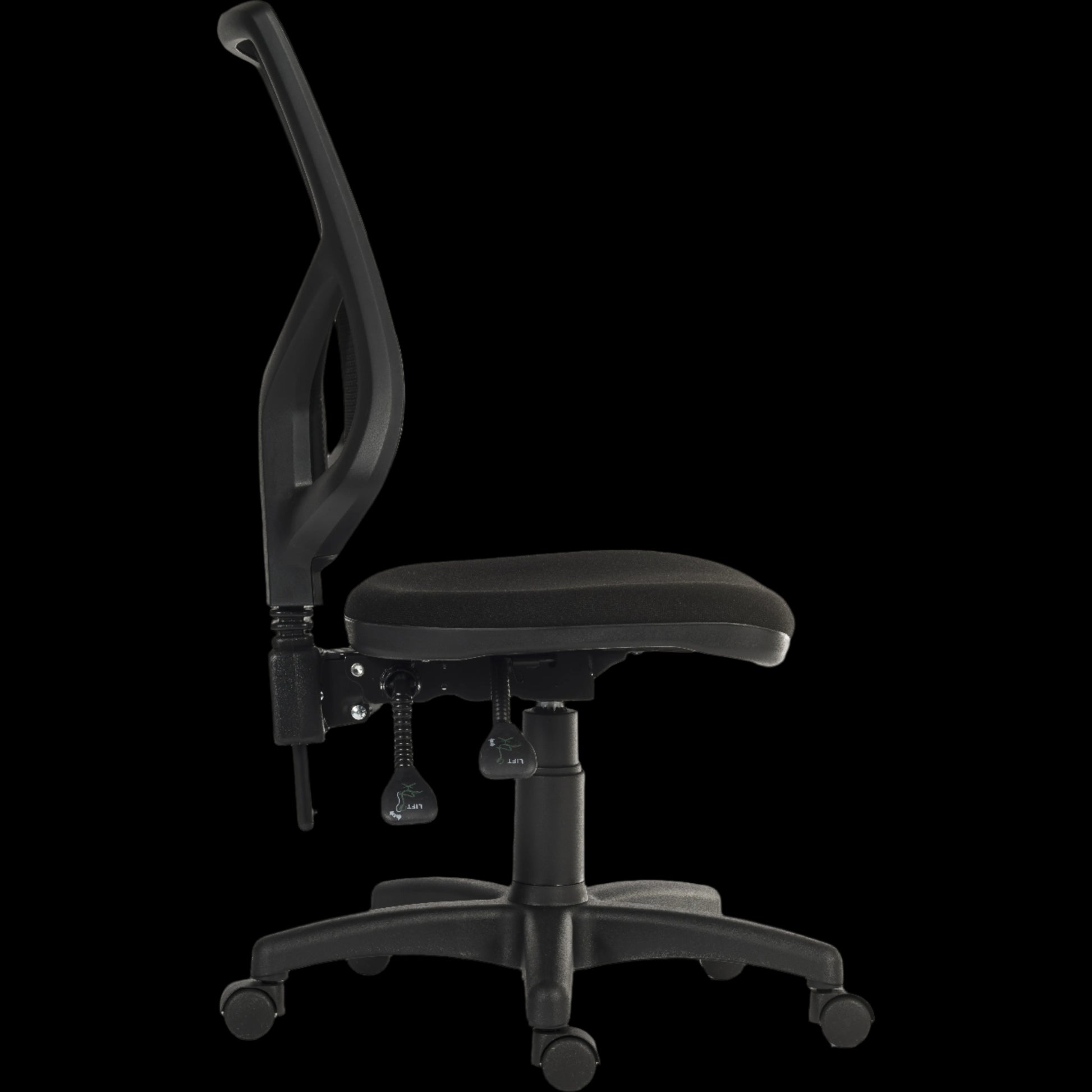 black  office chair on a black background