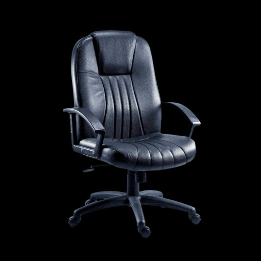 Black office chair on a black background