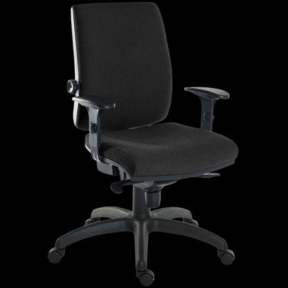 Black office chair on a black background