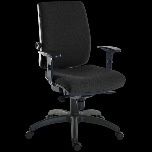 Black office chair on a black background