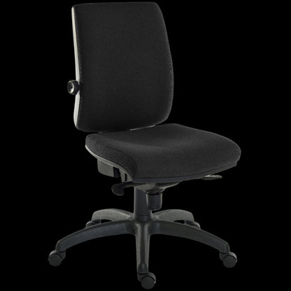 Black office chair on a black background