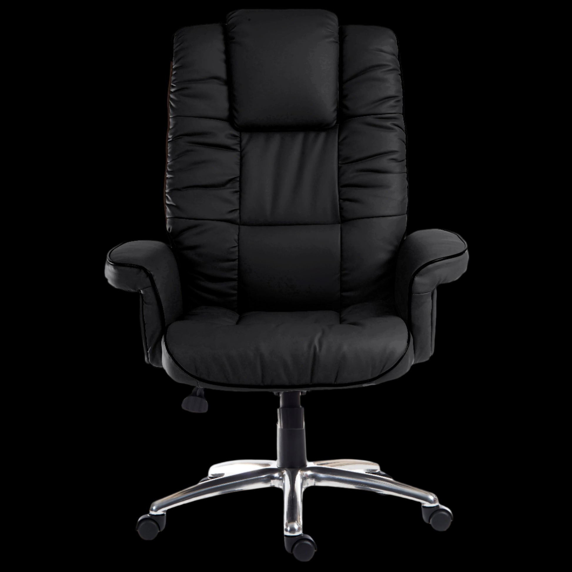 Black office chair on a black background