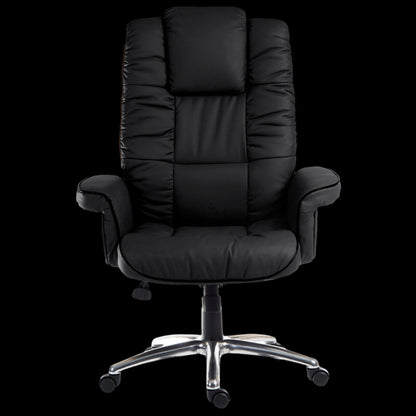 Black office chair on a black background