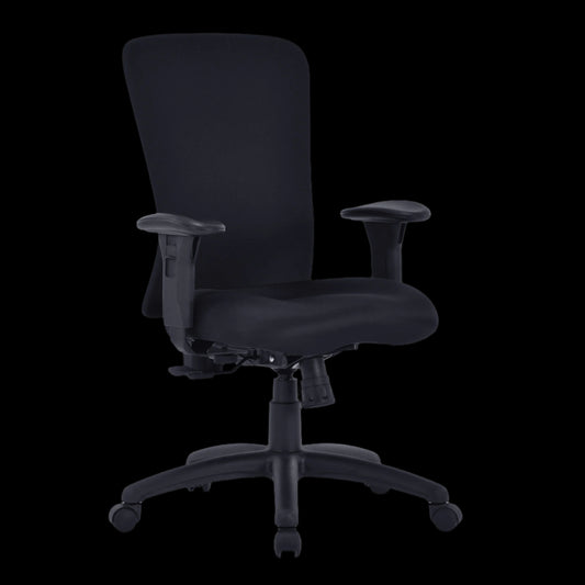 Black office chair on a black background