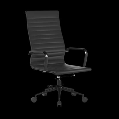 Black office chair on a black background