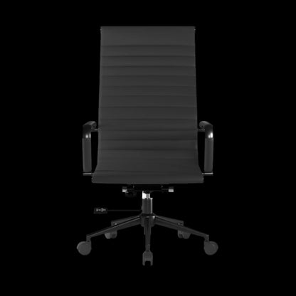 Black office chair on a black background