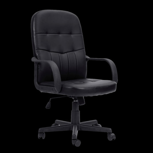 Black office chair on a black background