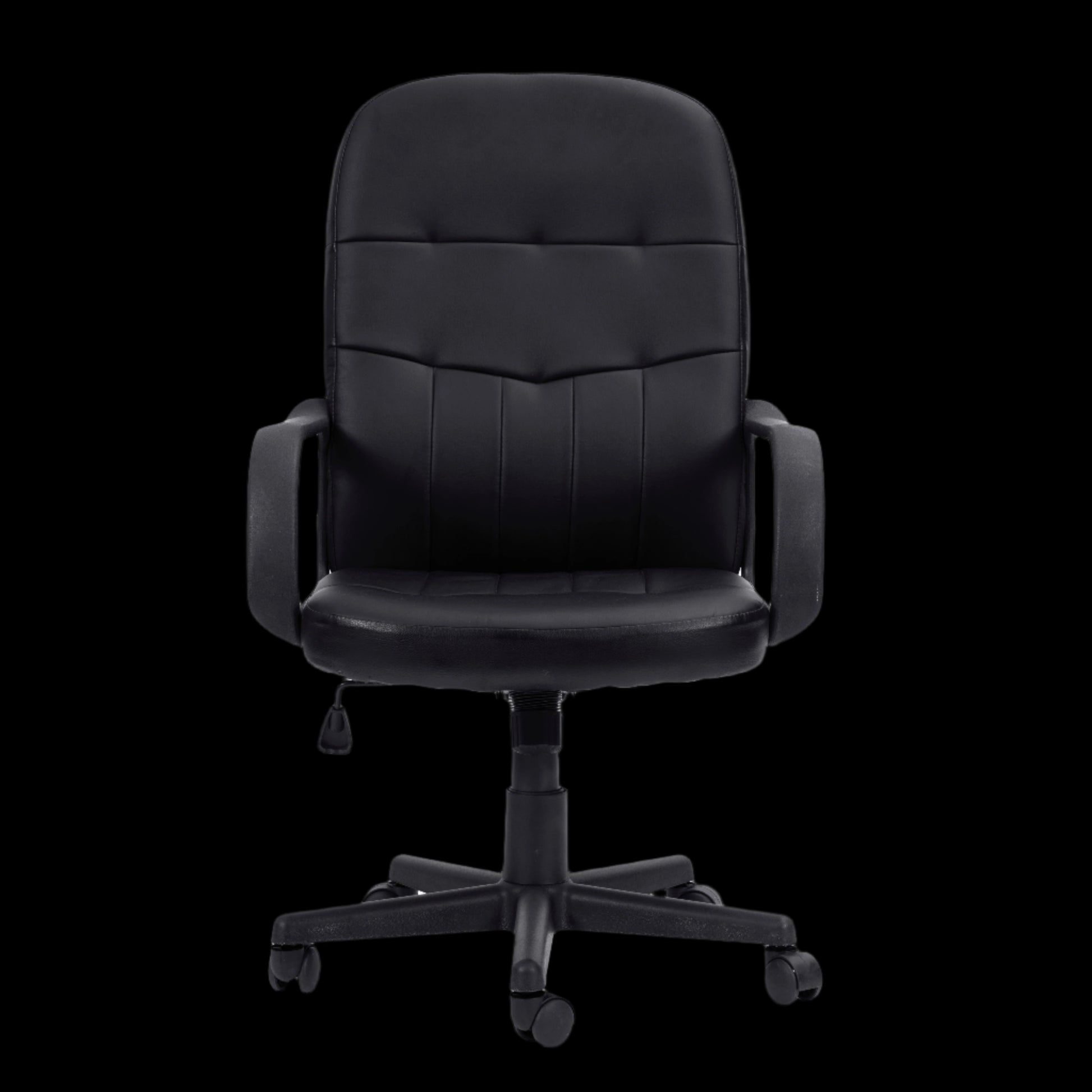 Black office chair on a black background
