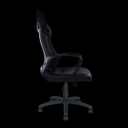 Black office chair on a black background