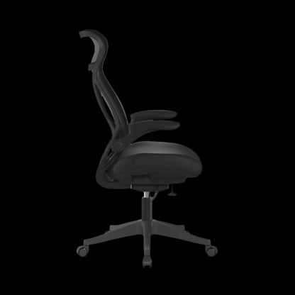 Black office chair on a black  background