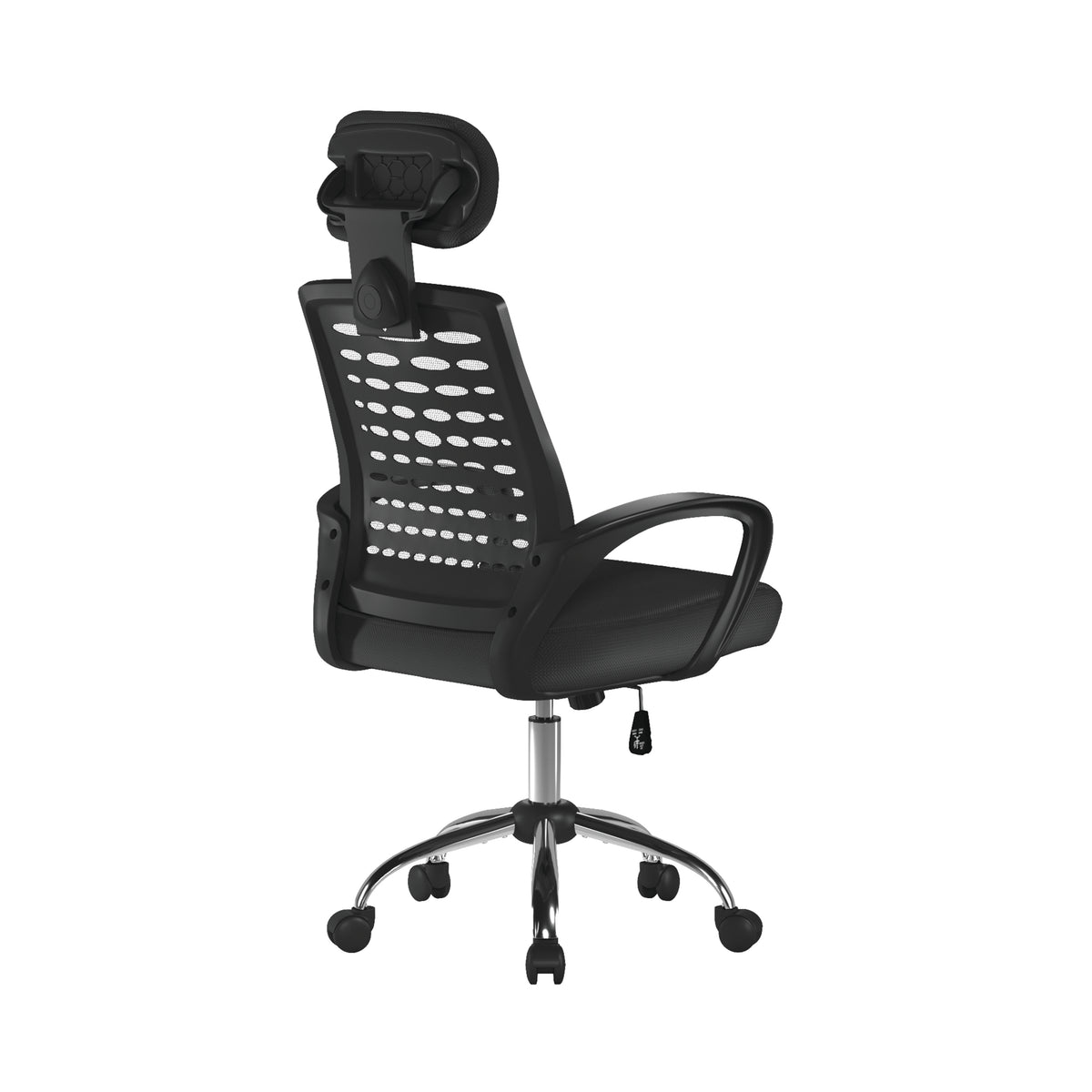 Sigma Mesh Chair in Black, rear three-quarter view