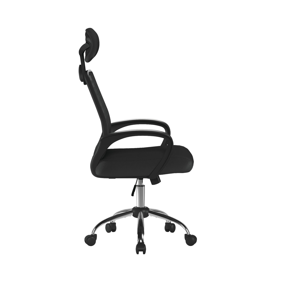 Sigma Mesh Chair in Black, side view