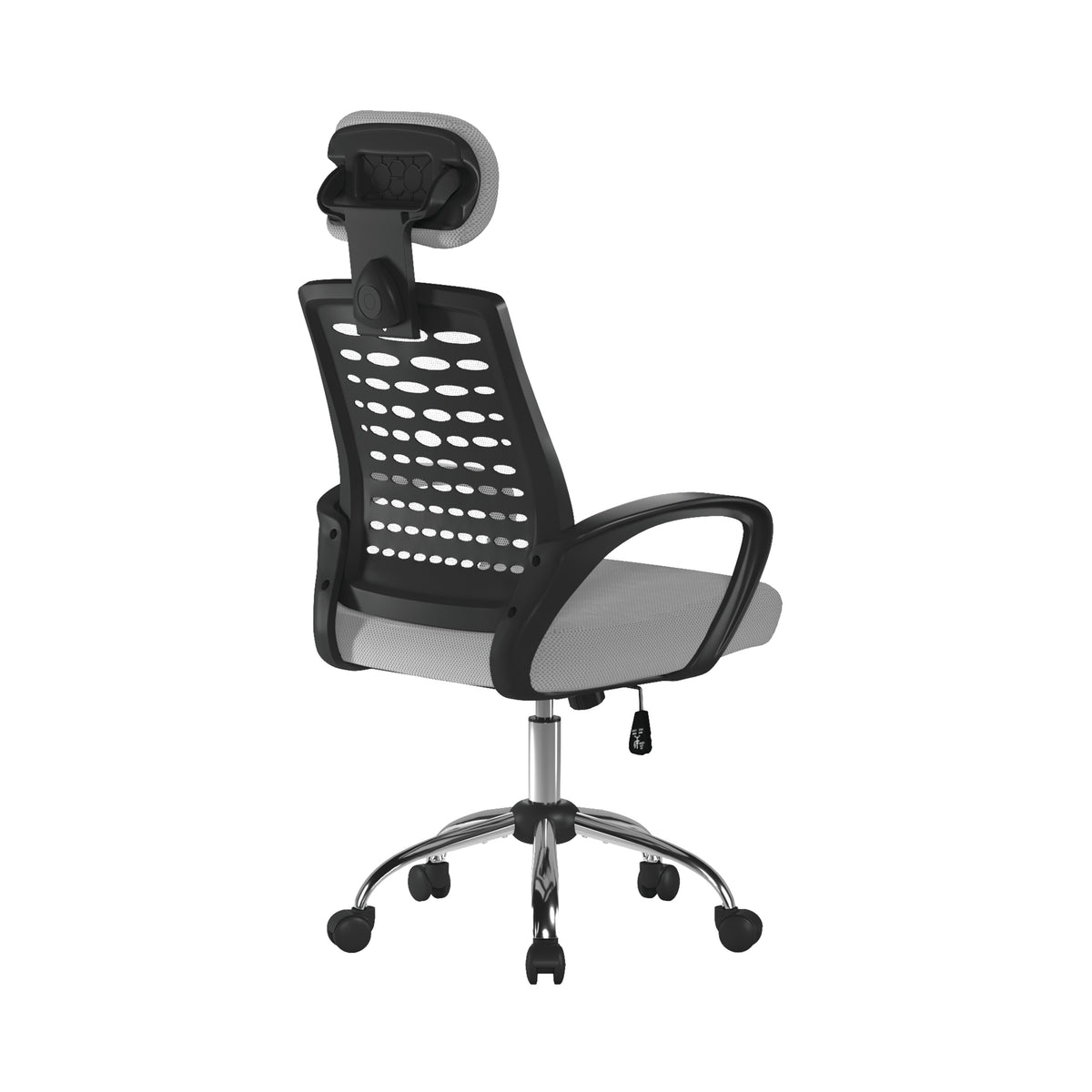 Sigma Mesh Chair in Gray, rear three-quarter view
