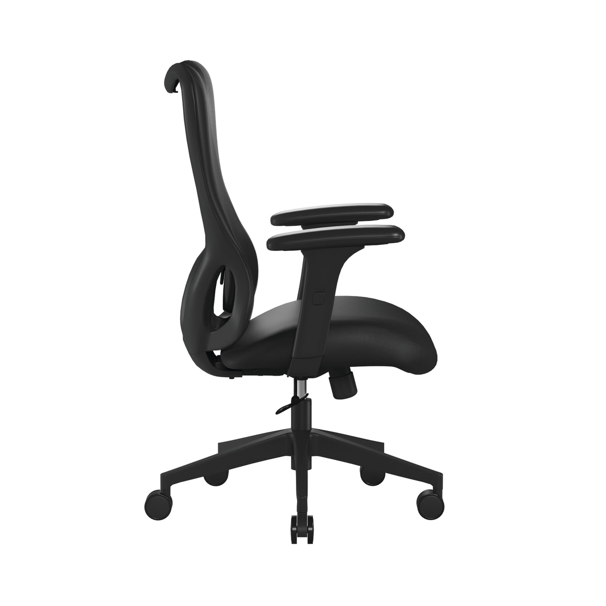 Zephyr Mesh Chair in Black, side view