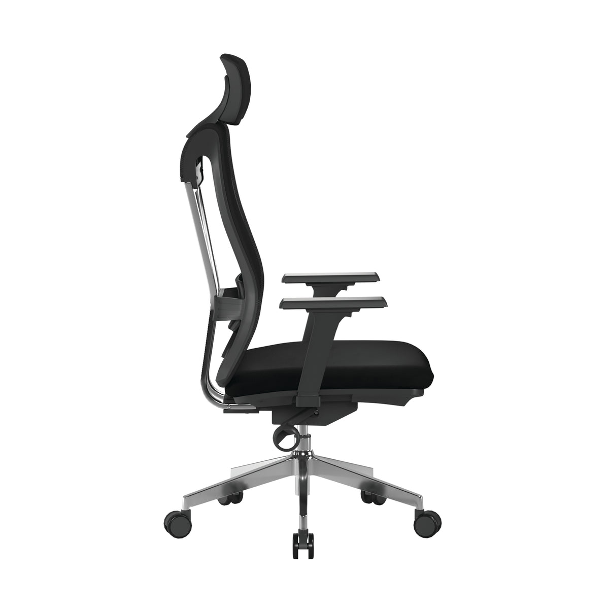 Moritz Mesh Chair in Black, side view
