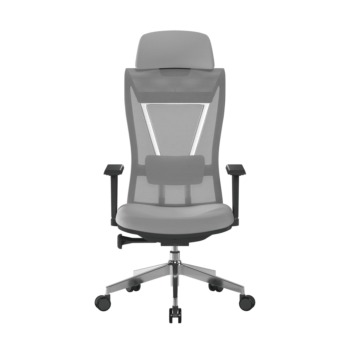 Moritz Mesh Chair in Gray, front view