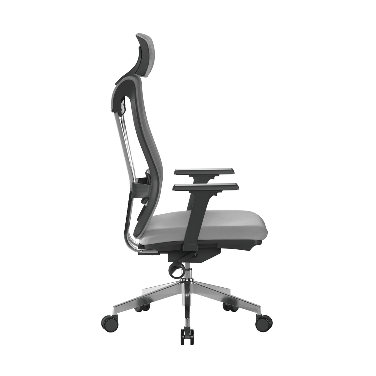 Moritz Mesh Chair in Gray, side view
