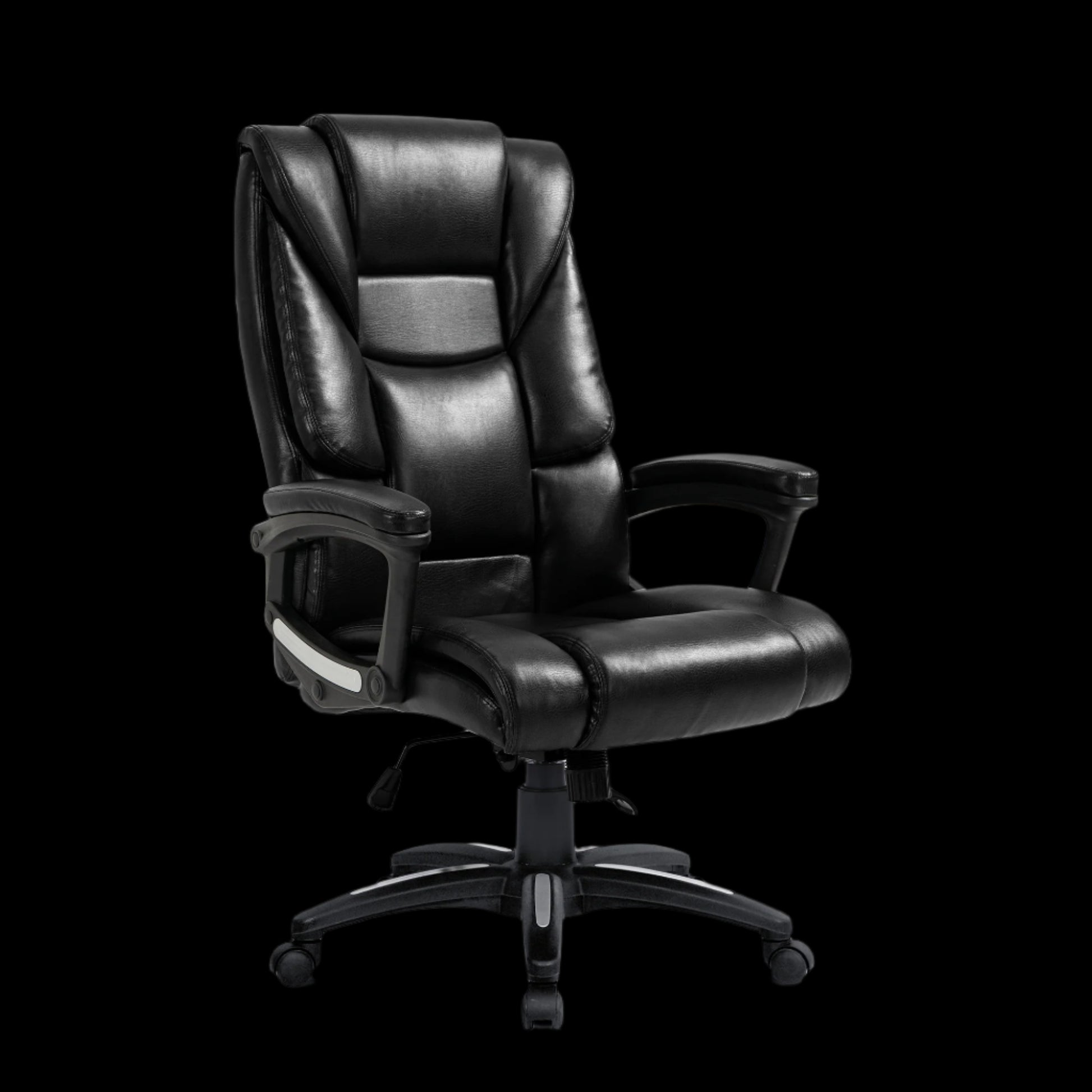 Black office chair on a black background