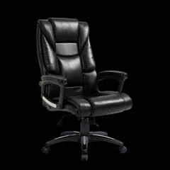 Black office chair on a black background