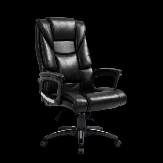 Black office chair on a black background