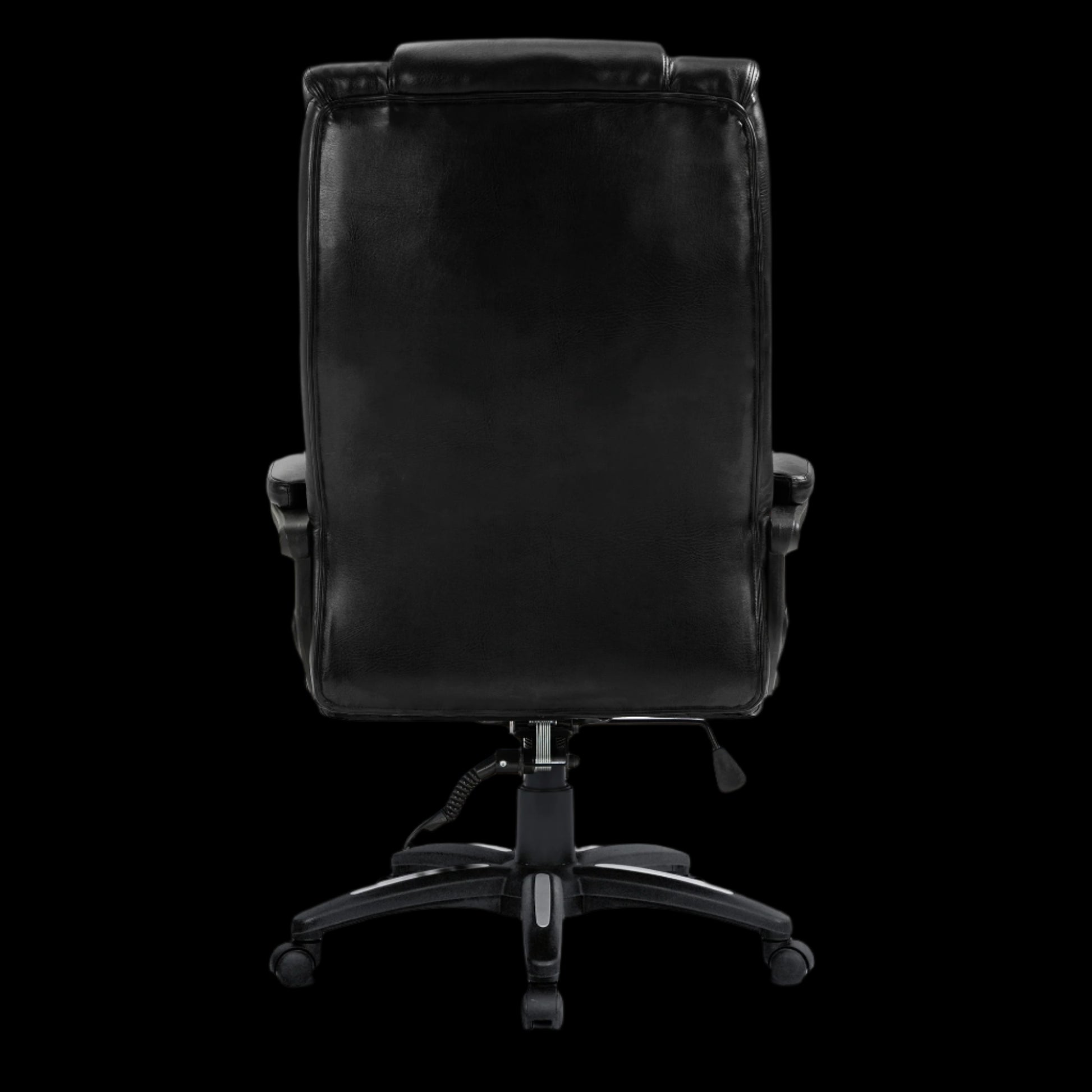Black office chair on a black background