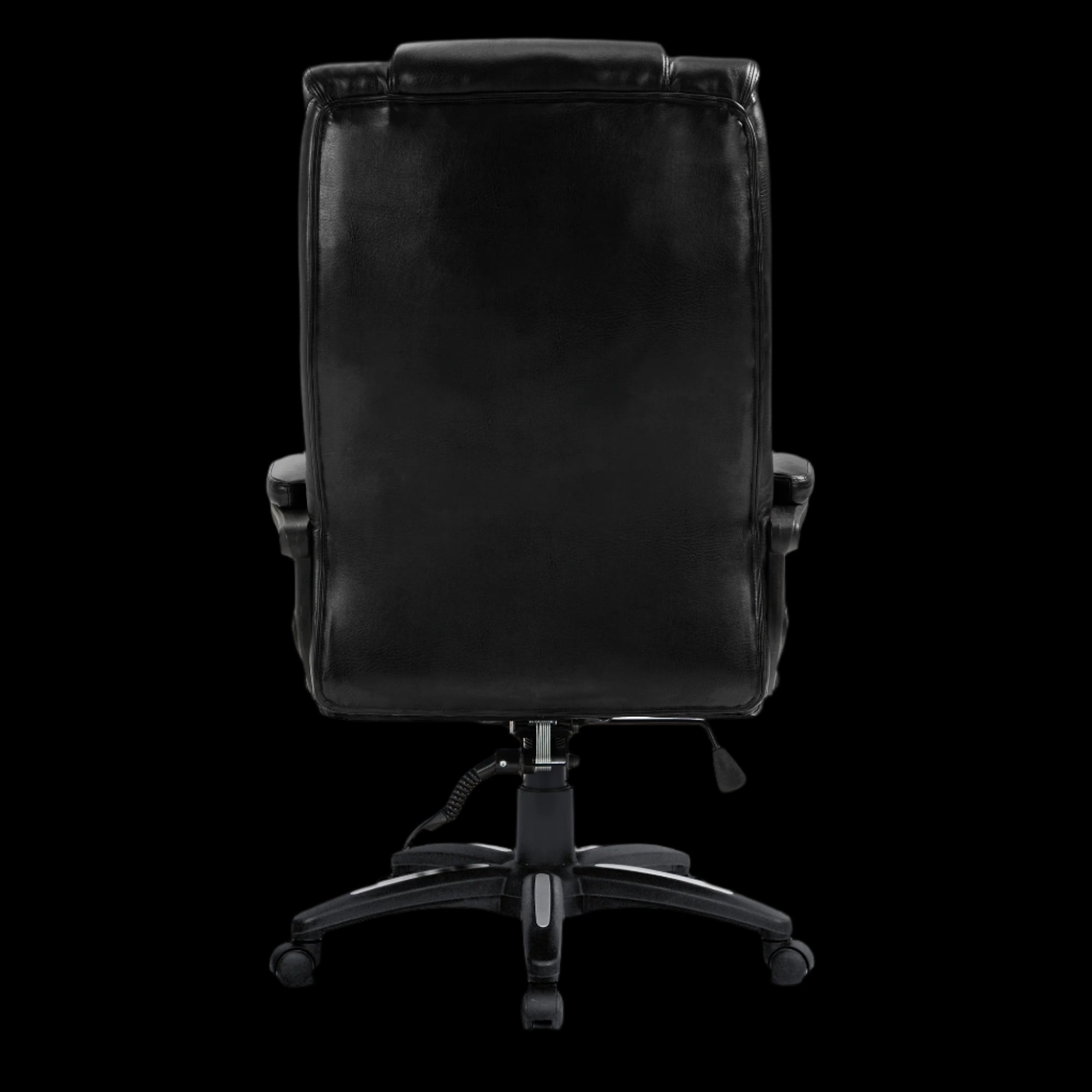 Black office chair on a black background