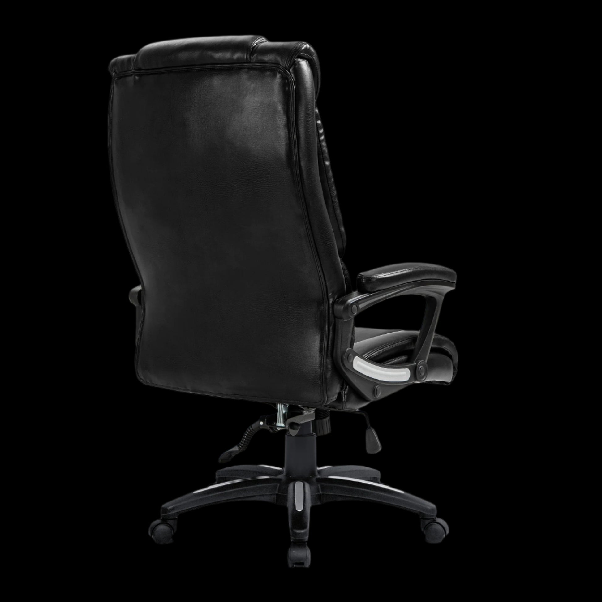 Black office chair on a black background
