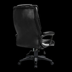 Black office chair on a black background