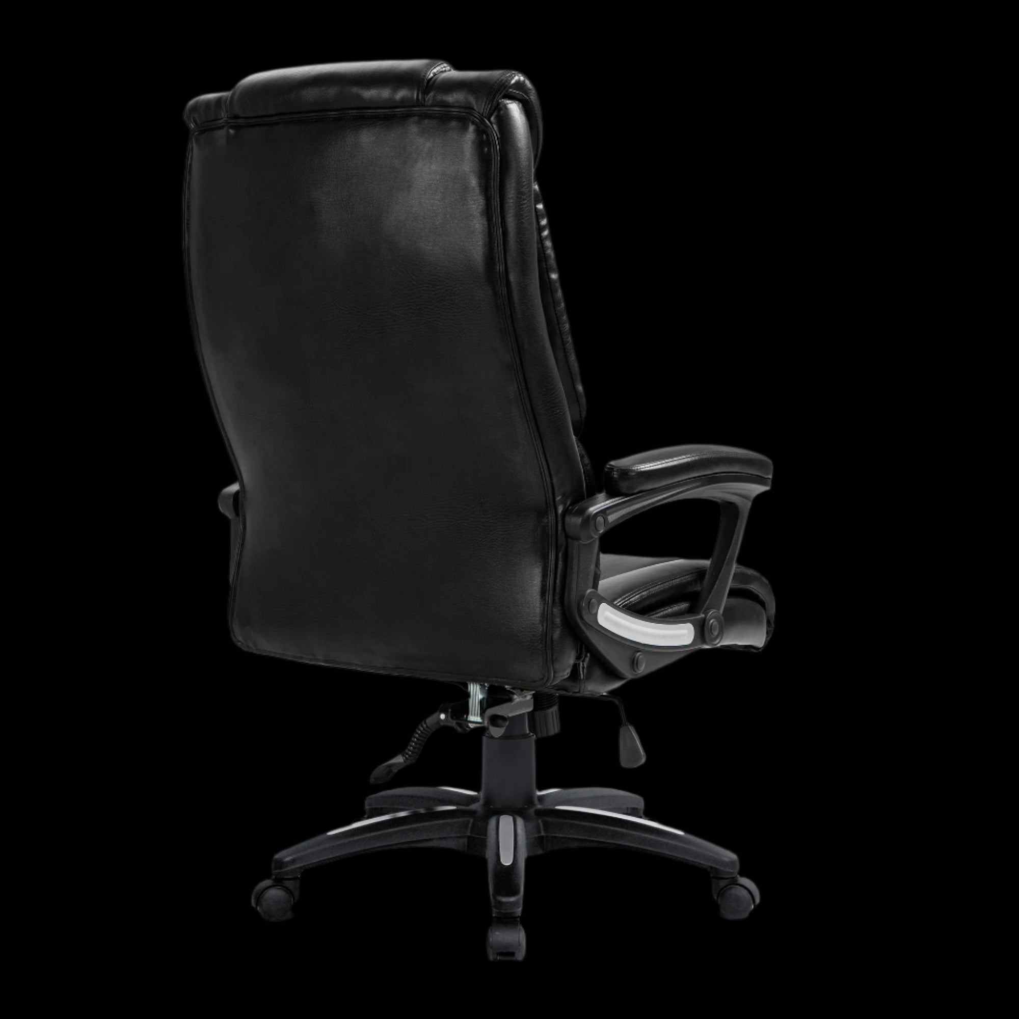 Black office chair on a black background