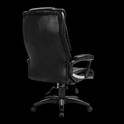 Black office chair on a black background
