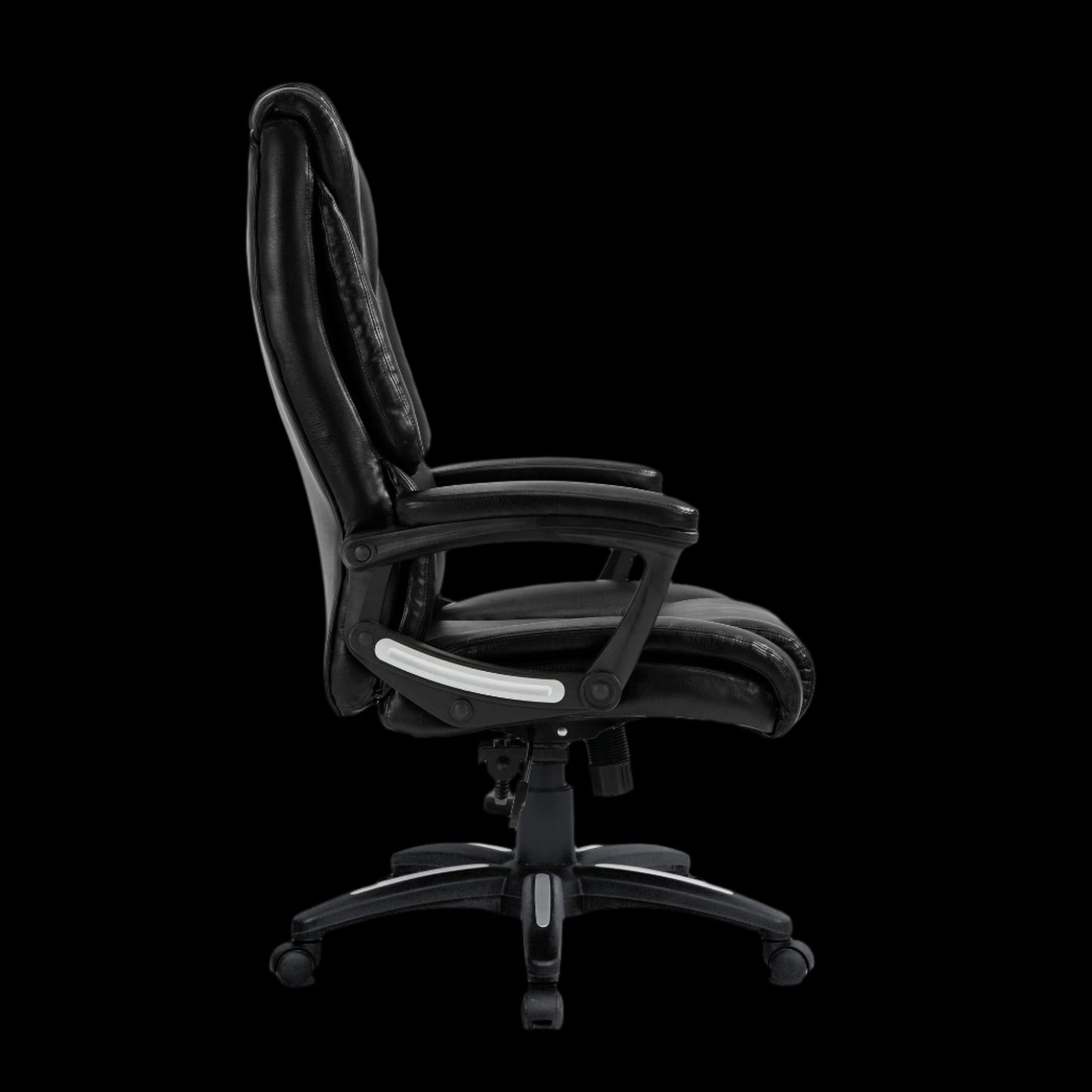 Black office chair on a black background